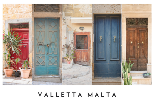 Set of 5 Doors of Malta Postcards